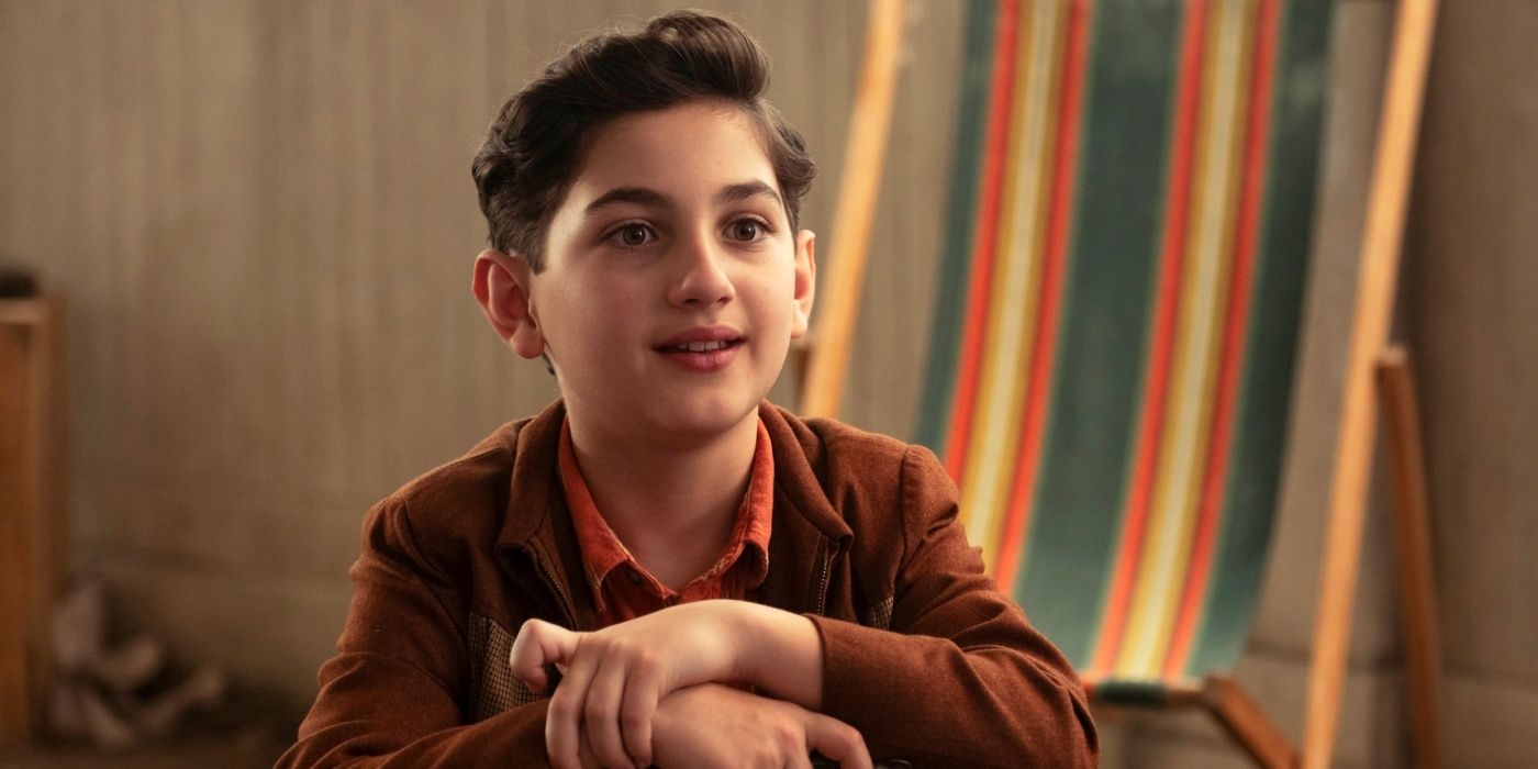 Arian S. Cartaya as Rich sitting in a chair and looking hopeful in IT: Welcome to Derry
