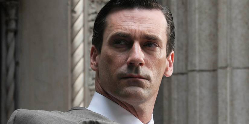 Jon Hamm's Don Draper looking over his shoulder in Mad Men