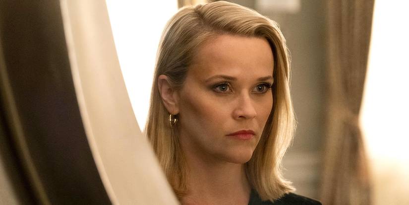Reese Witherspoon staring intensely in a mirror in Little Fires Everywhere