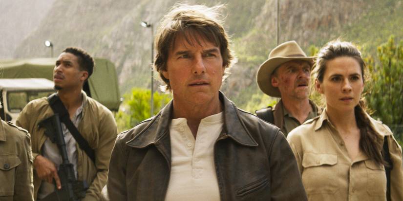 Tom Cruise as Ethan Hunt alongside his team during the eighth Mission: Impossible movie, The Final Reckoning (2025)