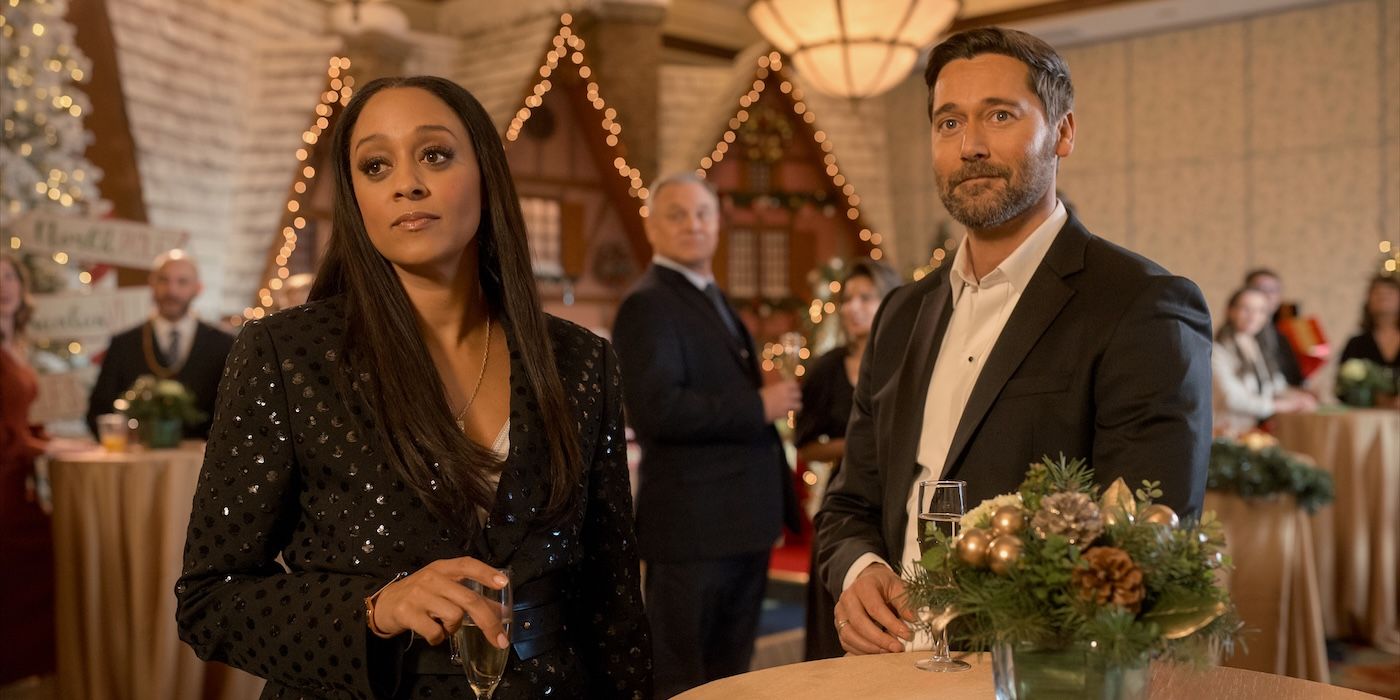 Tia Mowry and Ryan Eggold in My Secret Santa