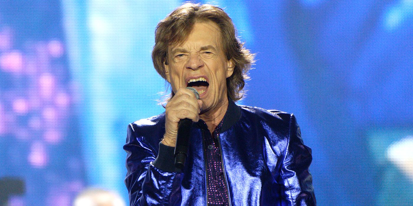 Rolling Stones frontman Mick Jagger on stage