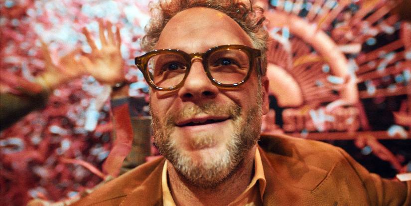Seth Rogen smiling wide in The Studio