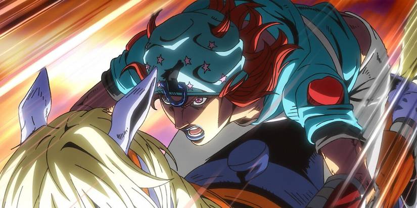 Johnny riding a horse in Jojo's Bizarre Adventure Steel Ball Run