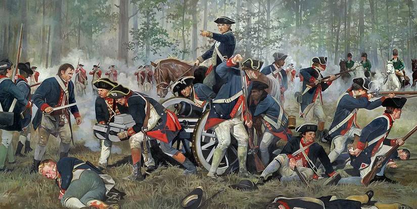 O exército britânico em batalha em 'The American Revolution'