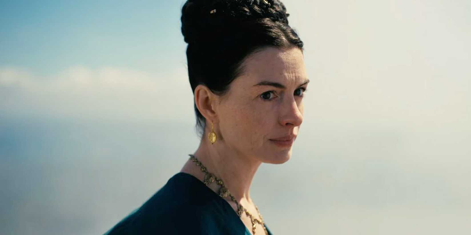 Penelope looking concerned in The Odyssey