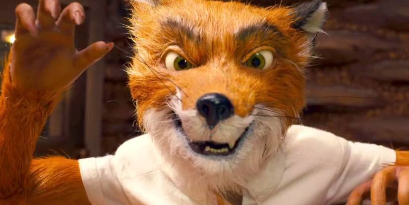Mr. Fox lunging at the screen in Fantastic Mr. Fox.