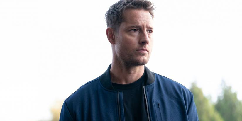 Justin Hartley as Colter Shaw standing outside and looking off to the left in Season 3 of Tracker