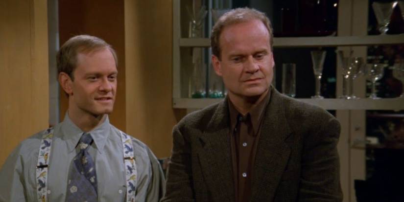 Niles and Frasier standing together in Frasier.