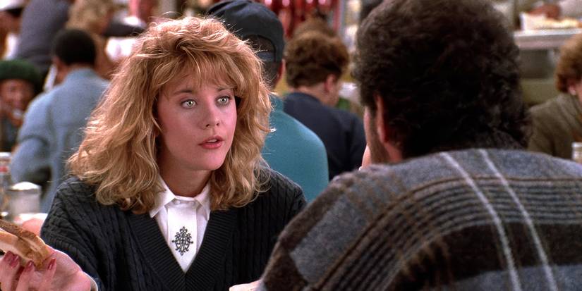 Meg Ryan and Billy Crystal as Sally and Harry in the famous deli scene in When Harry Met Sally...