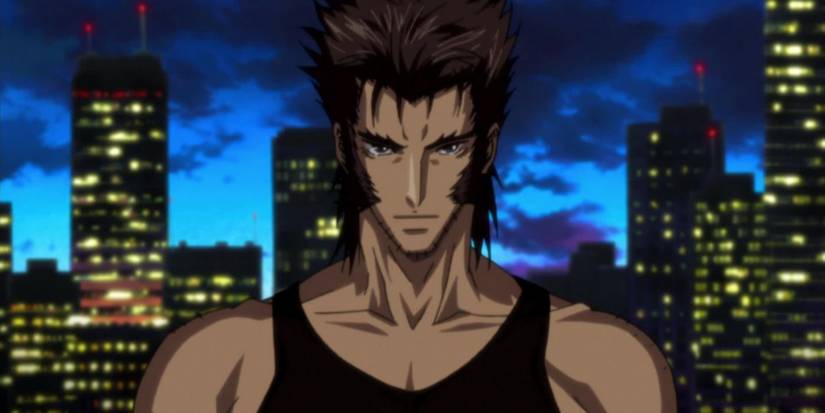 Wolverine dengan cakrawala di belakangnya dalam serial anime Marvel 'Wolverine'