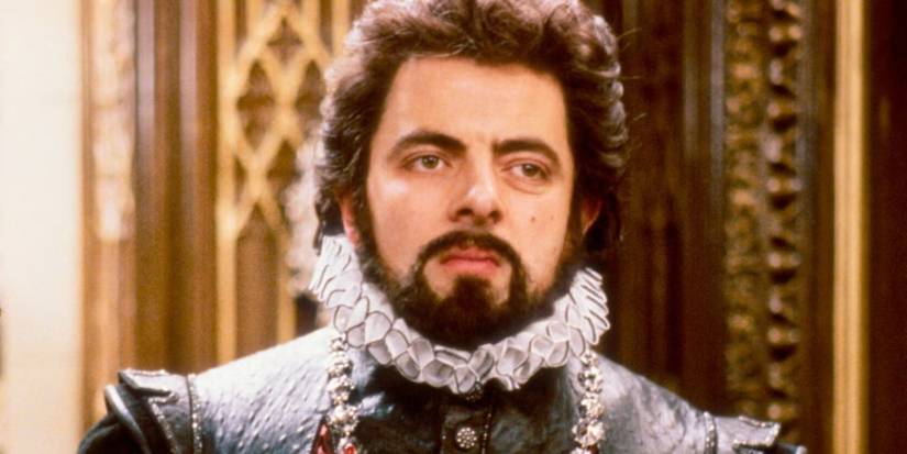 Rowan Atkinson as Edmund Blackadder looking deep in thought in Blackadder. 