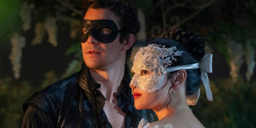 Luke Thompson and Yerin Ha in Bridgerton Season 4 Episode 1