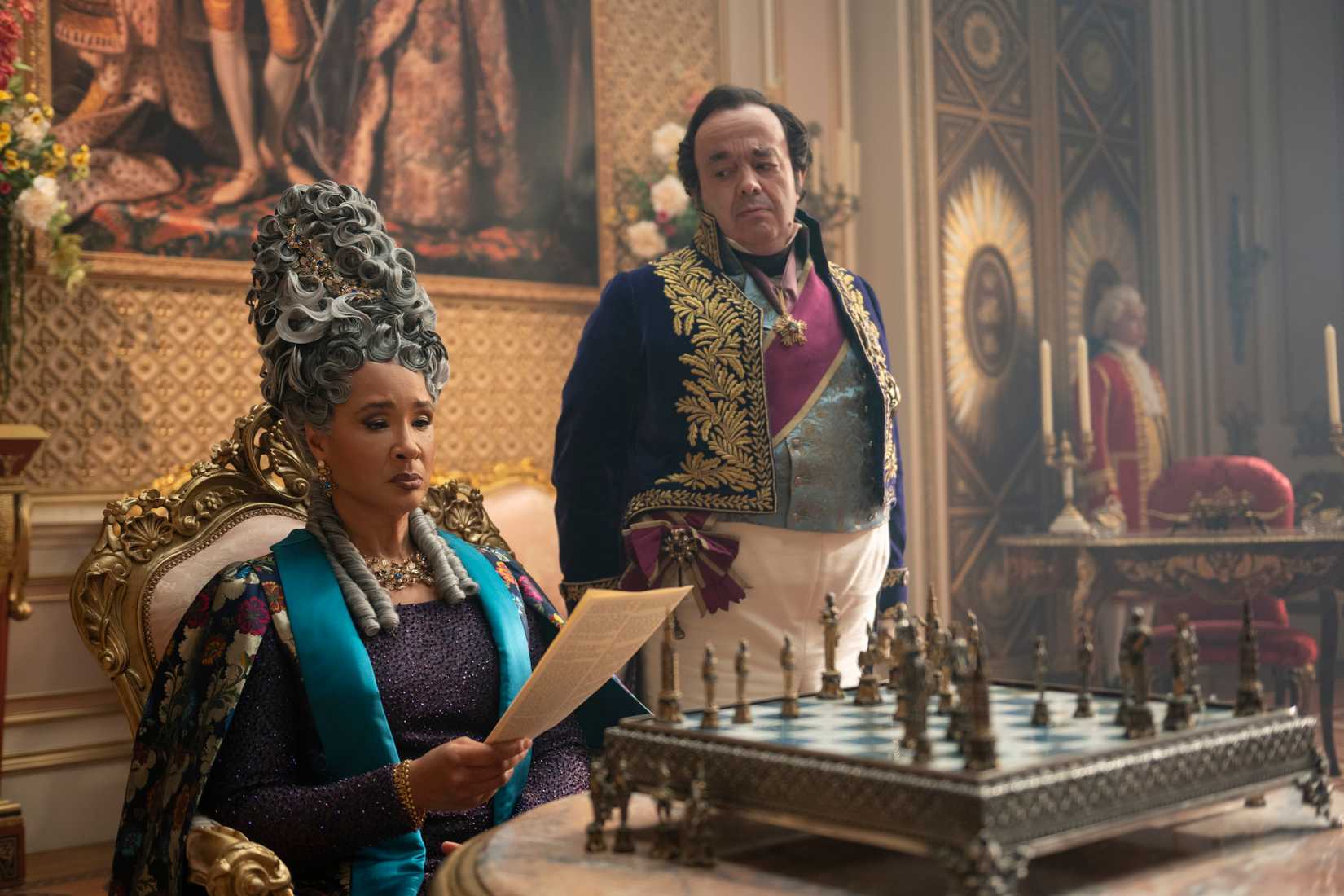 Golda Rosheuvel and Hugh Sachs in Bridgerton Season 4