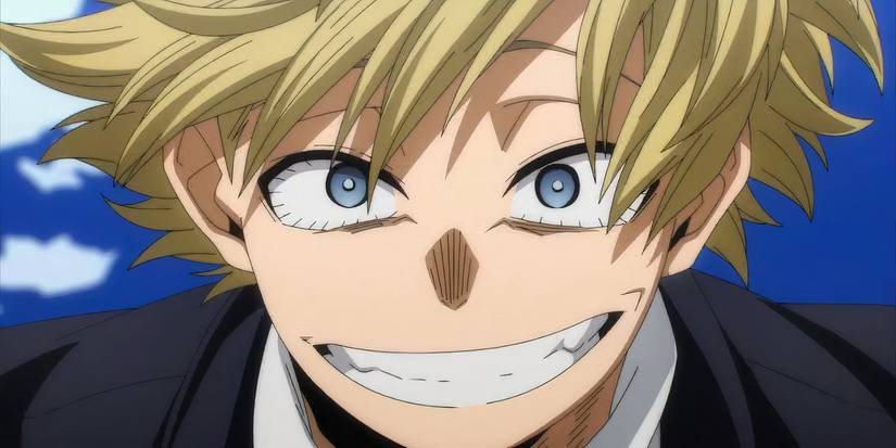 Close-up of Monoma about to laugh menacingly in My Hero Academia