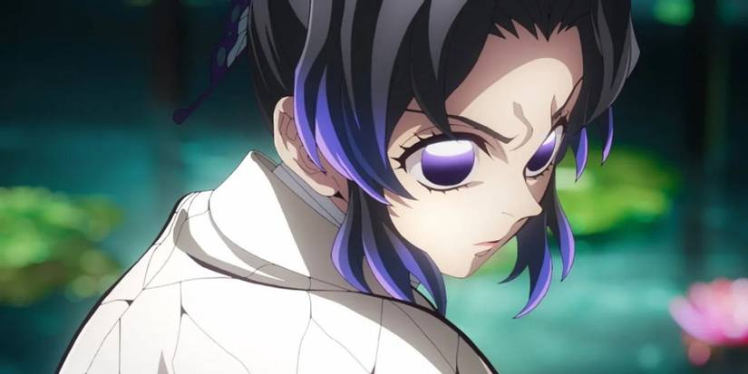 A young woman looking determined in Demon Slayer Infinity Castle