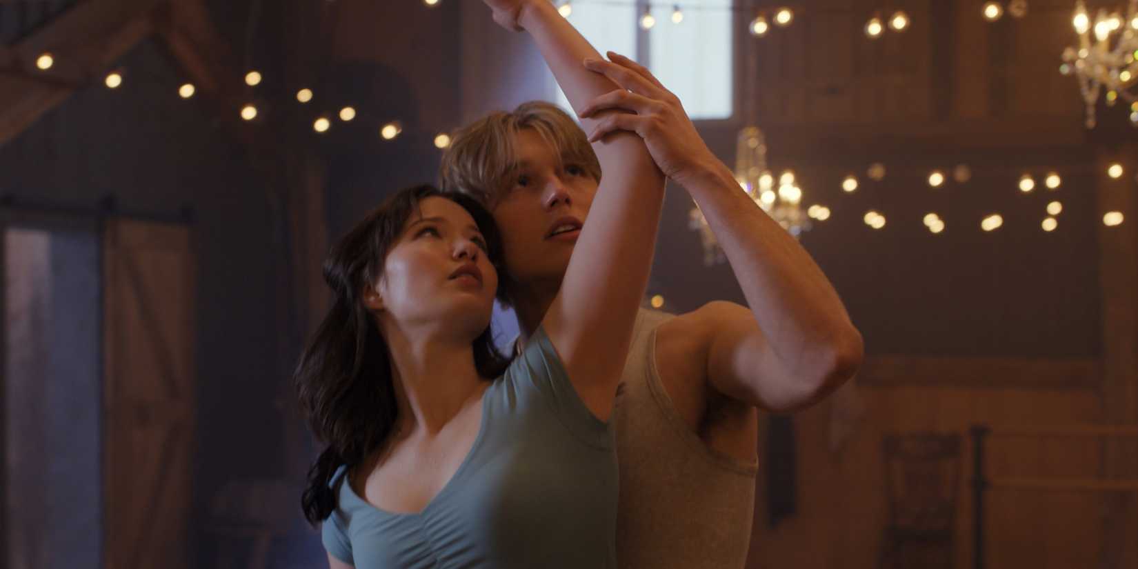 Madelyn Keys as Adriana rehearsing a performance with Cale Ambrozic as Brayden in Finding Her Edge