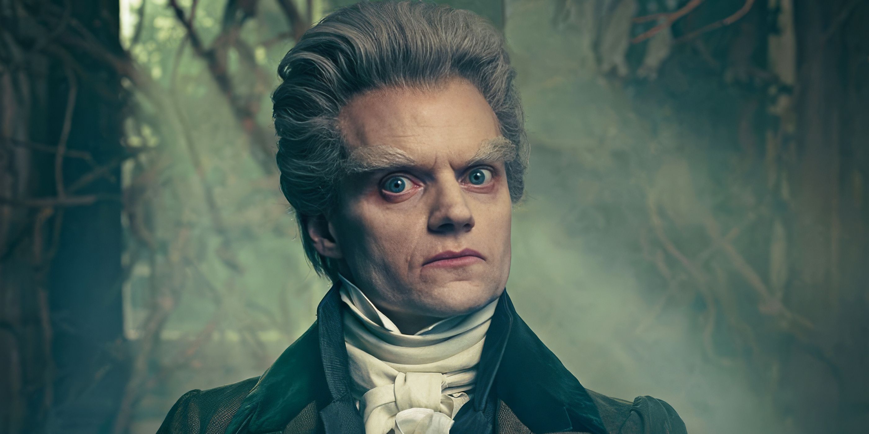 Marc Warren smiling as The Gentleman in Jonathan Strange and Mr. Norrell