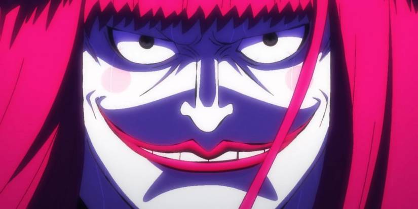 Kanjuro with an evil smile in One Piece