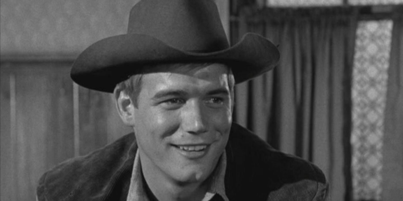 Roger Ewing smiling on Gunsmoke
