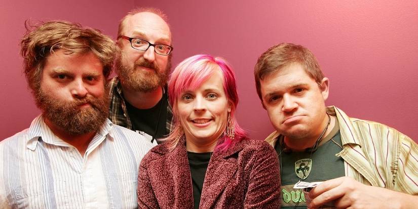 Zach Galifianakis, Brian Posehn, Maria Bamford, and Patton Oswalt in The Comedians of Comedy