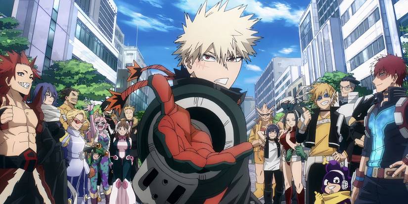 An older version of Class 1-A waiting for Deku in My Hero Academia