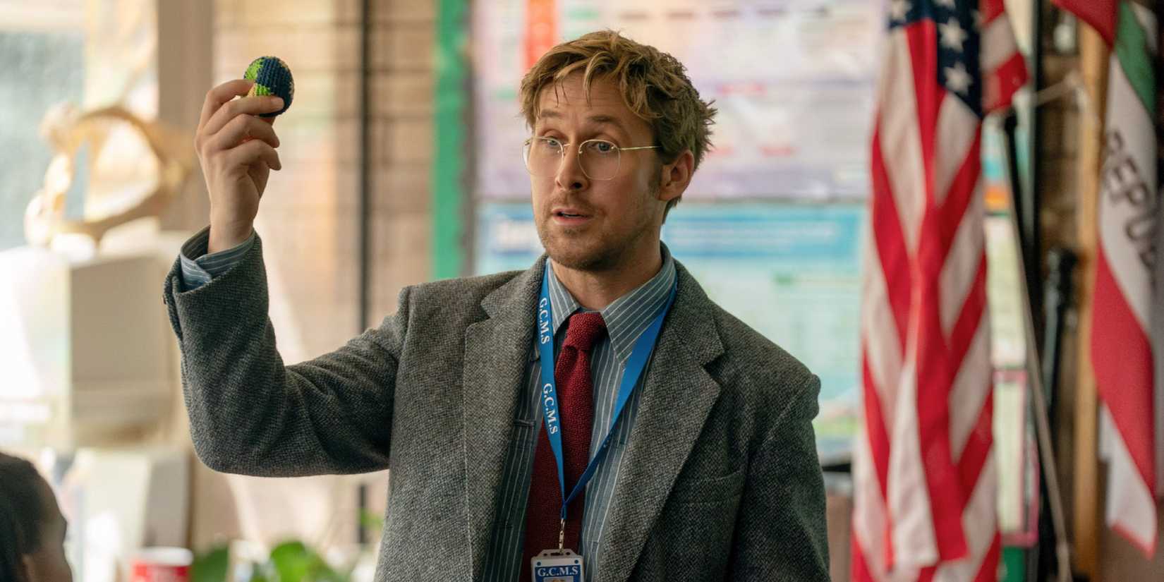 Ryan Gosling demonstrating in class in Project Hail Mary