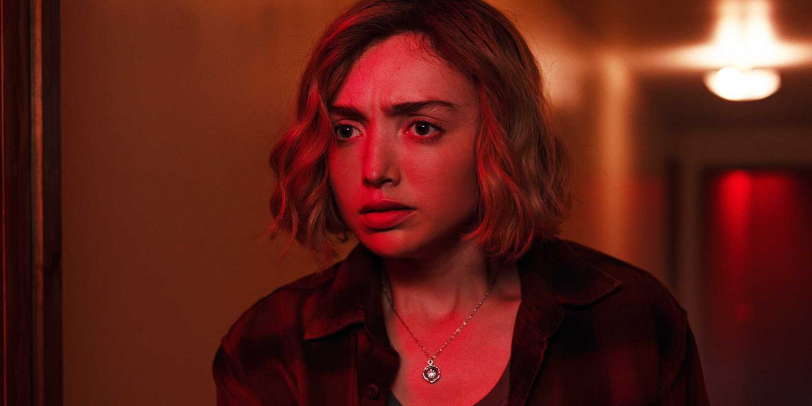 Close-up of a frightened Maddie.