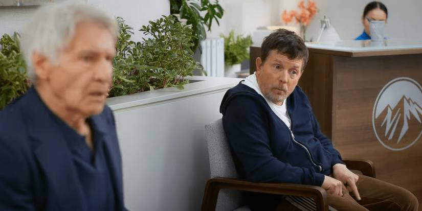 Paul and Jerry sitting in a doctor's waiting room in Shrinking.