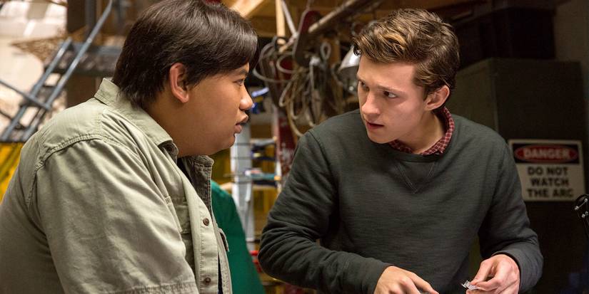 Peter Parker (Tom Holland) and Ned Leeds (Jacob Batalon) in 'Spider-Man: Homecoming'.