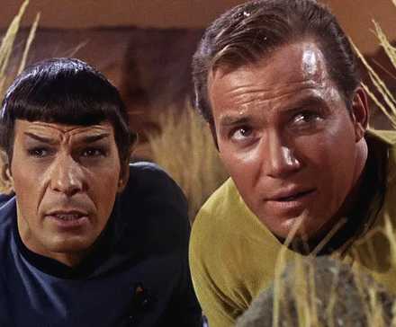 Spock (Leonard Nimoy) and Kirk (William Shatner) on an alien planet in 'Star Trek: The Original Series'