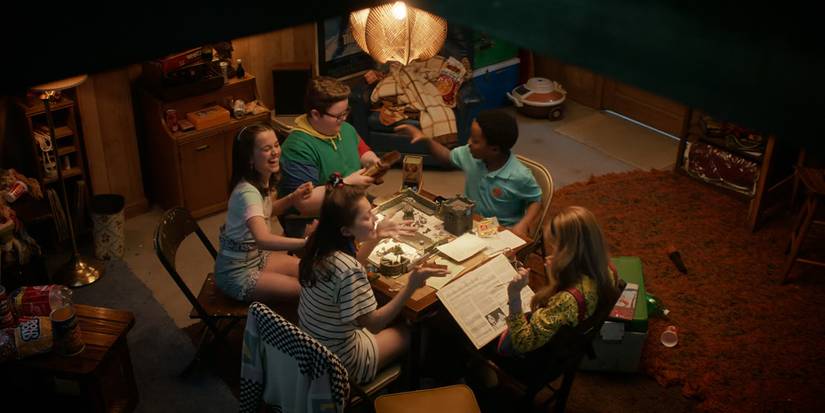 Holly Wheeler (Nell Fisher) and her friends play D&D in the Wheeler's basement on the 'Stranger Things' series finale