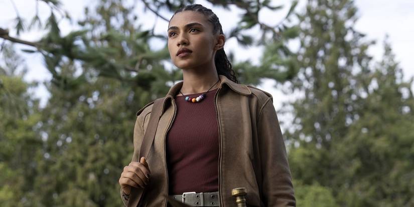 Dior Goodjohn outdoors looking ahead in Percy Jackson and the Olympians.