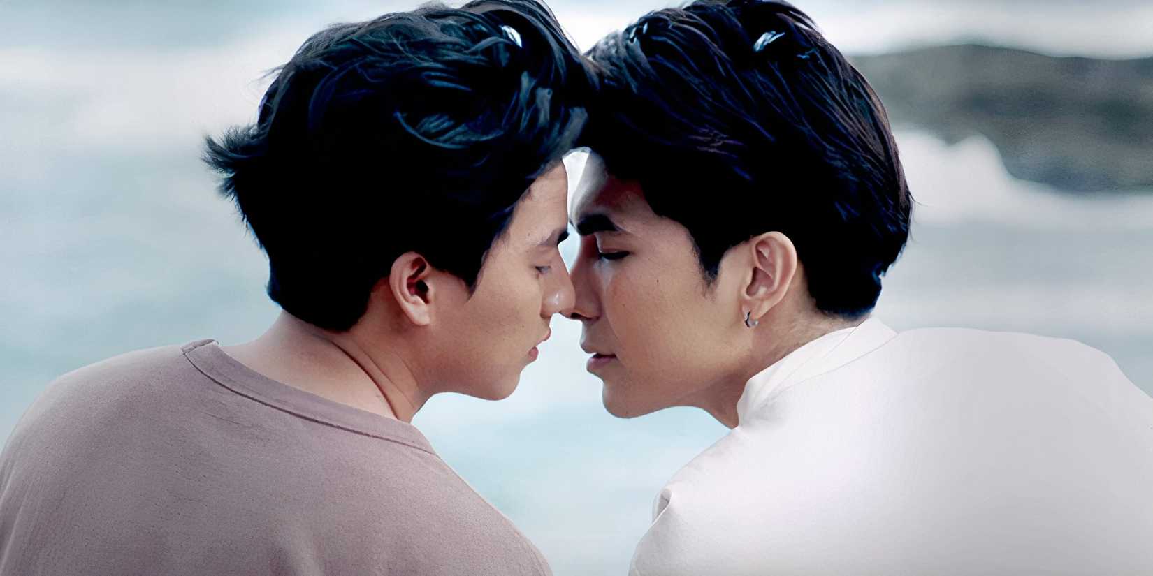 The Thai BL series, TharnType's leads leaning in for a kiss.
