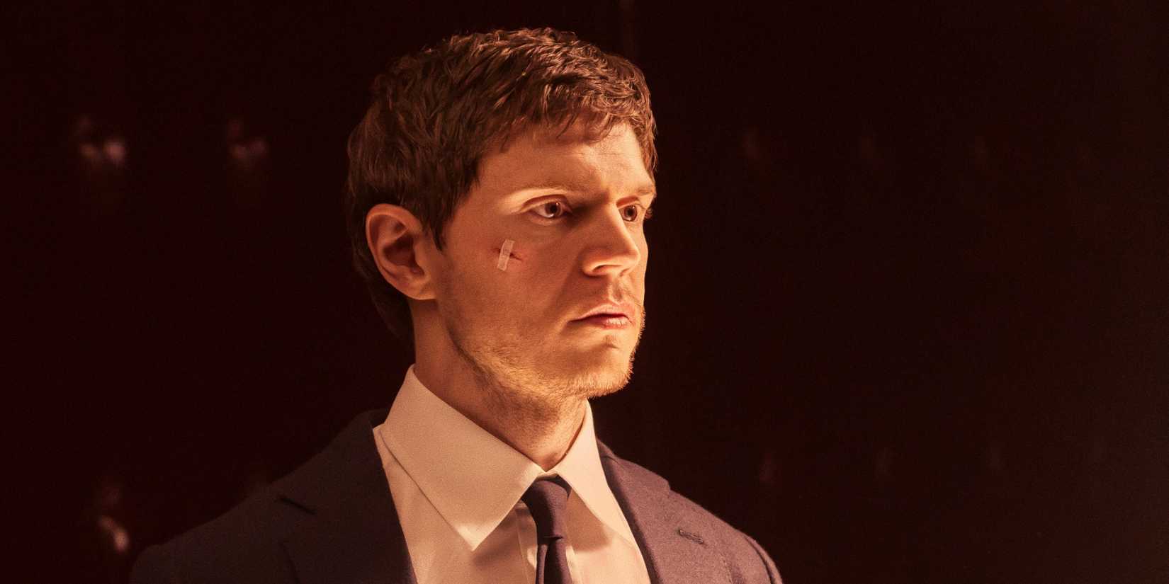 Evan Peters as FBI Agent Connor Madsen with a band-aid on his right cheek in The Beauty