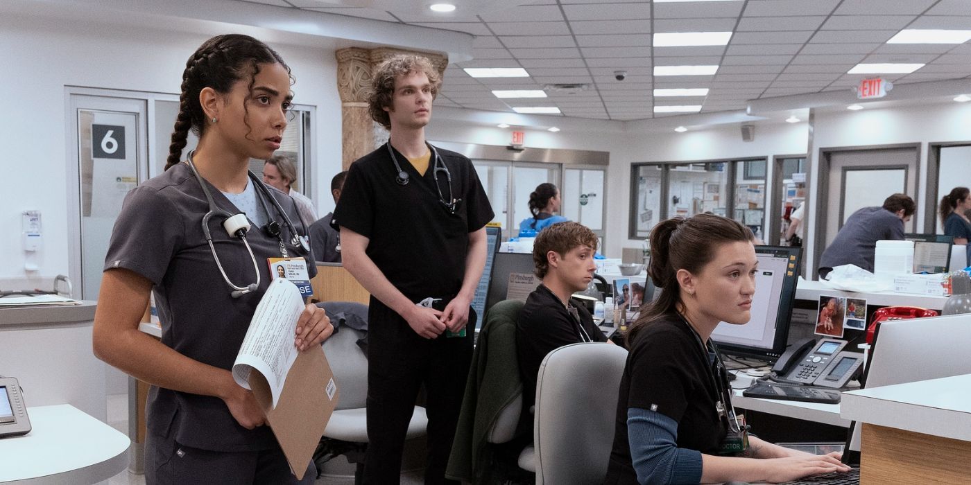 Laetitia Hollard, Lucas Iverson, Isa Briones, and Gerran Howell on 'The Pitt'