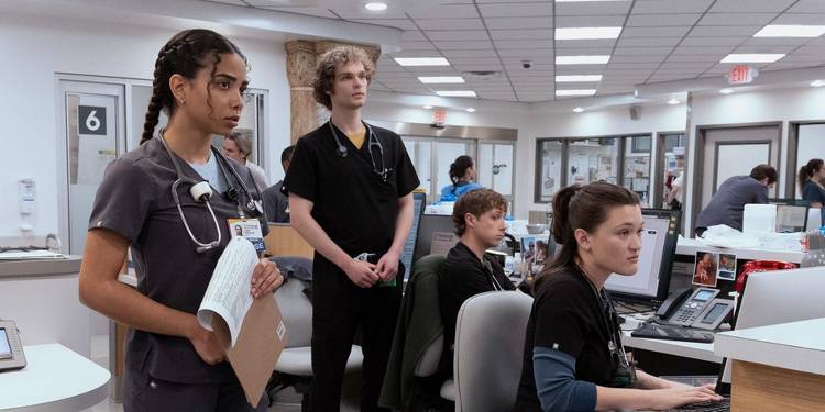 Laetitia Hollard, Lucas Iverson, Isa Briones, and Gerran Howell on 'The Pitt'