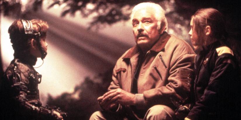 Joey Zimmerman, Richard Bradford, J. Madison Wright in an episode of Earth 2