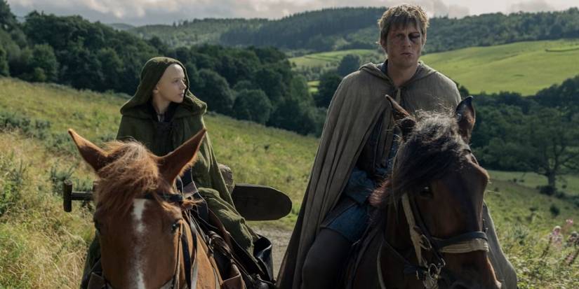 Dunk (Peter Claffey) and Egg (Dexter Sol Ansell) ride away in A Knight of the Seven Kingdoms​​​​​​​ Season 1 finale