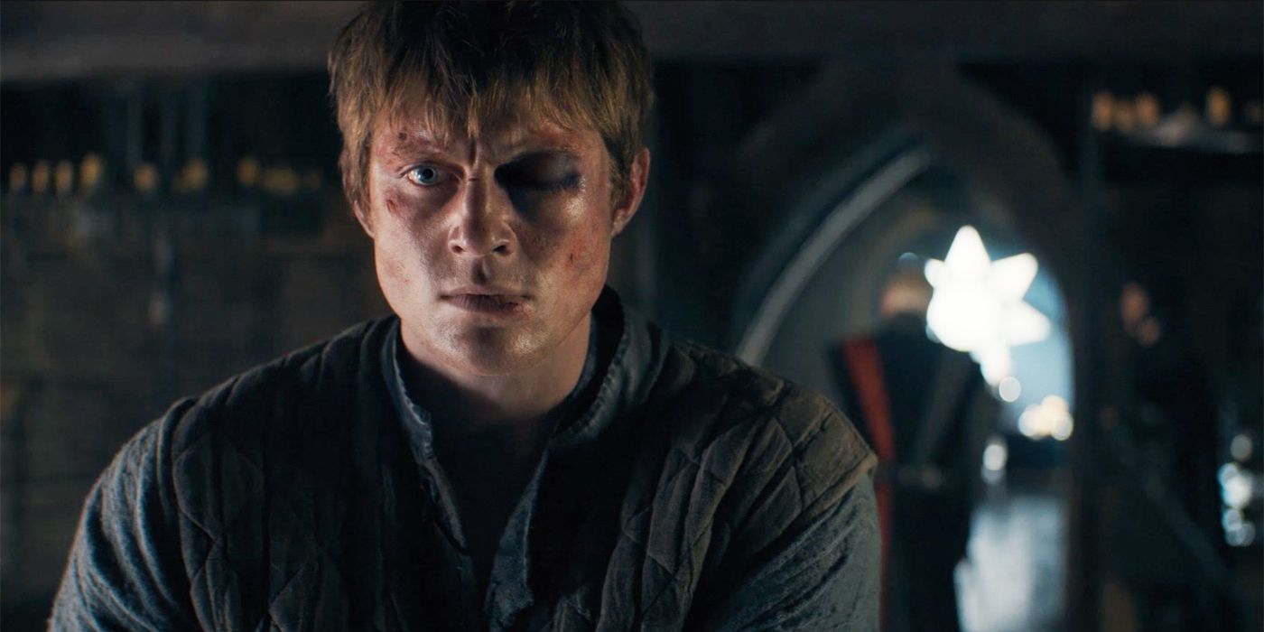 Maekar (Sam Spruell) walks away from Dunk (Peter Claffey) in A Knight of the Seven Kingdoms​​​​​​​ Season 1 finale