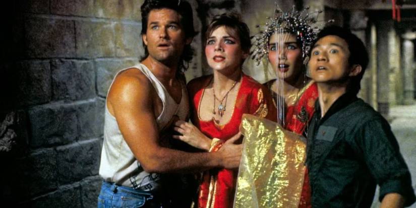 The cast of Big Trouble in Little China standing together