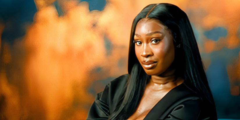 Woman in Blue Therapy look at the camera with teary eyes