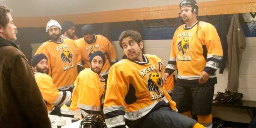 The Speedy Singhs in the locker room in 'Breakaway.'