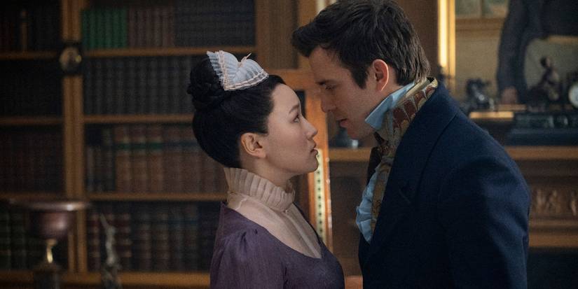 Yerin Ha and Luke Thompson in Bridgerton Season 4 Part 2
