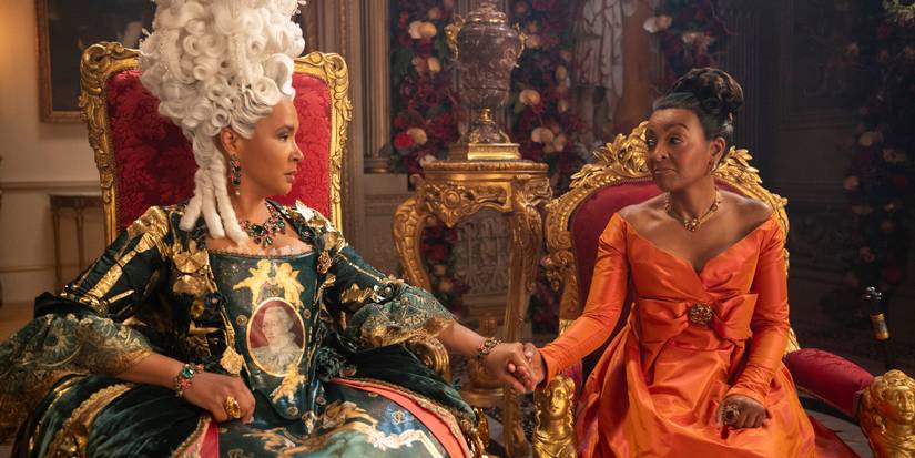 Golda Rosheuvel and Adjoa Andoh in Bridgerton Season 4 Episode 8
