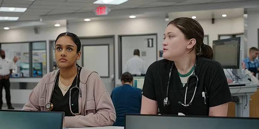 Victoria Javadi and Trinity Santos in The Pitt