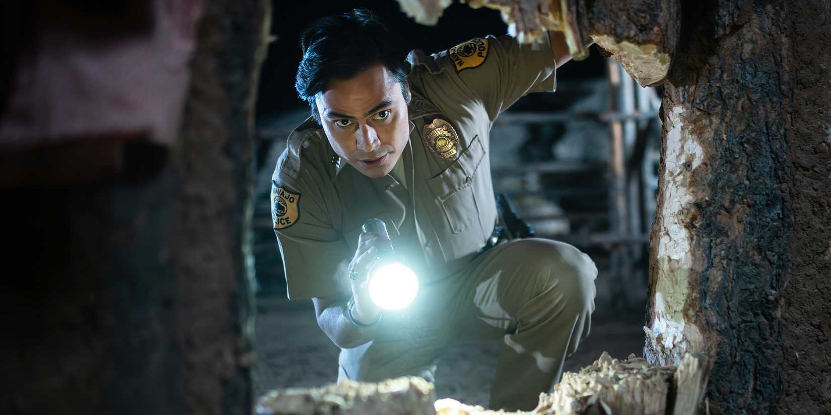 Kiowa Gordon as Jim Chee in Dark Winds Season 4