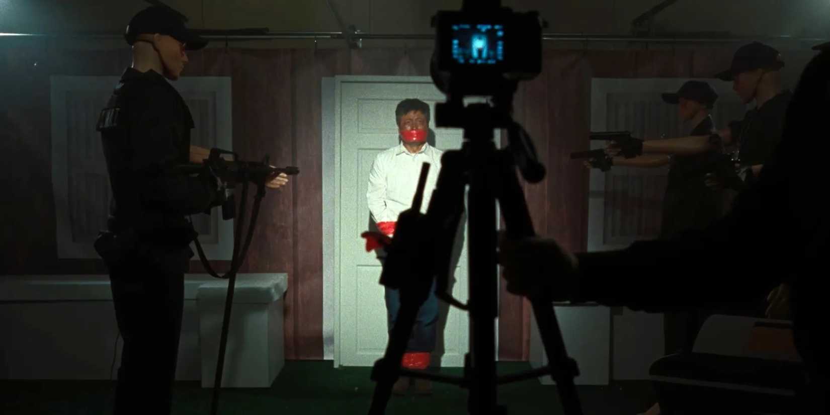 A man is bound and filmed in 2026's Faces of Death