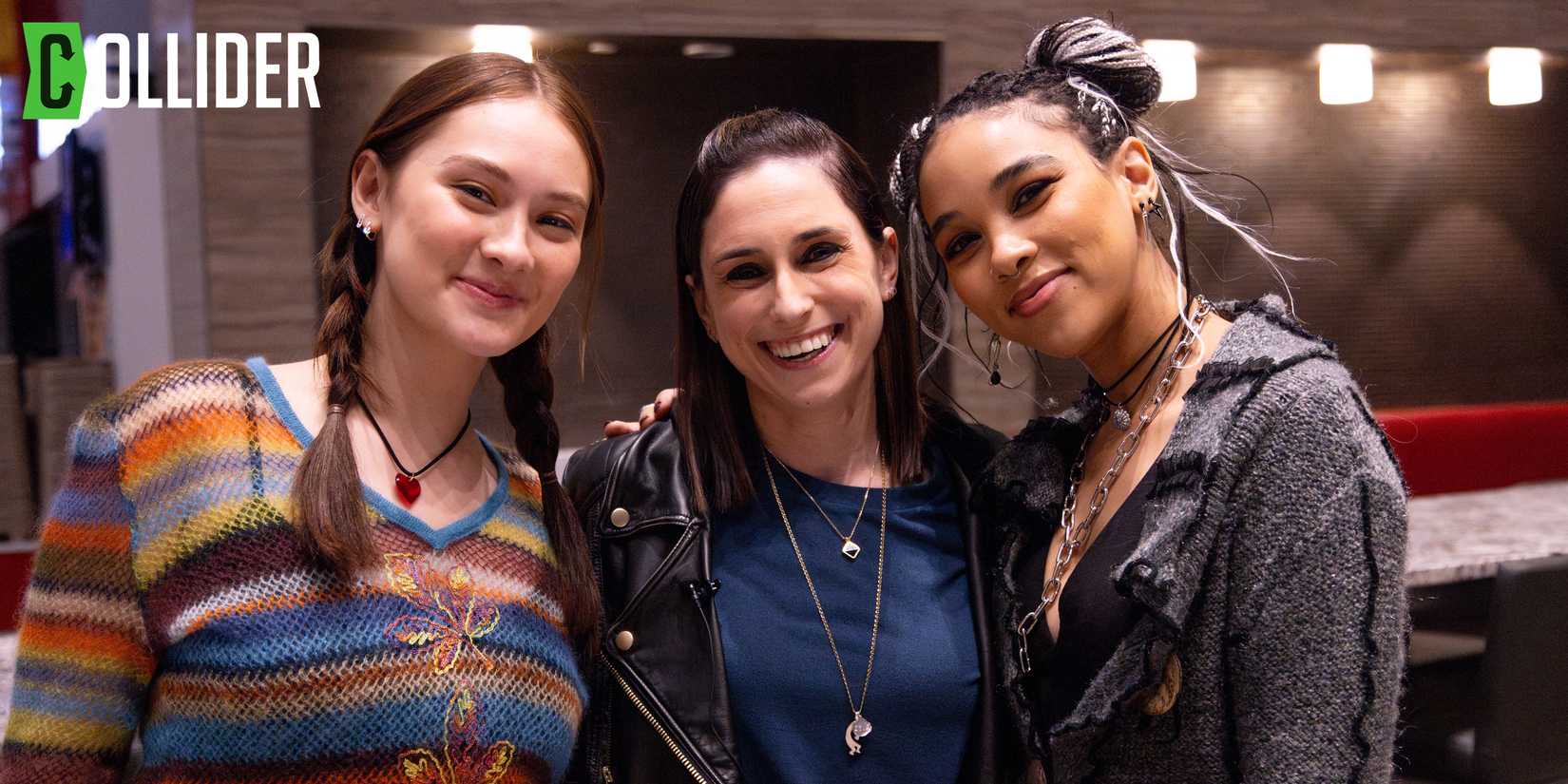 Lola Tung, Perri Nemiroff and Alexandra Shipp on the Set of Forbidden Fruits