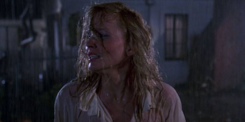 Pam (Melanie Kinnaman) in the rain in 'Friday the 13th: A New Beginning'